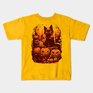 Cats Middle Night Kids T-Shirt